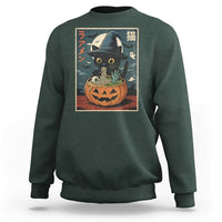 Funny Spooky Black Cat Eating Ramen Kawaii Japanese Halloween Sweatshirt - Wonder Print Shop