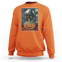 Funny Spooky Black Cat Eating Ramen Kawaii Japanese Halloween Sweatshirt - Wonder Print Shop