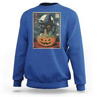 Funny Spooky Black Cat Eating Ramen Kawaii Japanese Halloween Sweatshirt - Wonder Print Shop