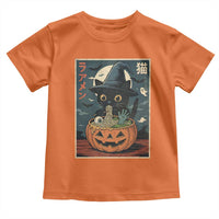 Funny Spooky Black Cat Eating Ramen Kawaii Japanese Halloween Toddler T Shirt - Wonder Print Shop
