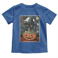 Funny Spooky Black Cat Eating Ramen Kawaii Japanese Halloween Toddler T Shirt - Wonder Print Shop
