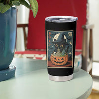 Funny Spooky Black Cat Eating Ramen Kawaii Japanese Halloween Tumbler Cup - Wonder Print Shop