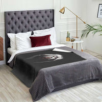 Funny Scary Face Ghost Hand Heart Sign Halloween Throw Blanket - Wonder Print Shop