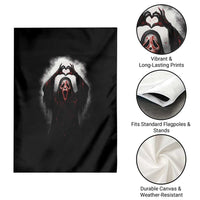 Funny Scary Face Ghost Hand Heart Sign Halloween Garden Flag - Wonder Print Shop