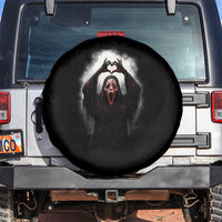 Funny Scary Face Ghost Hand Heart Sign Halloween Spare Tire Cover - Wonder Print Shop