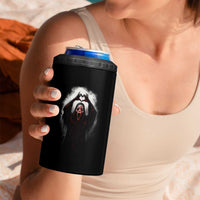 Funny Scary Face Ghost Hand Heart Sign Halloween 4 in 1 Can Cooler Tumbler - Wonder Print Shop