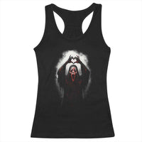 Funny Scary Face Ghost Hand Heart Sign Halloween Racerback Tank Top - Wonder Print Shop