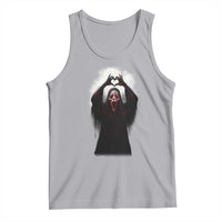 Funny Scary Face Ghost Hand Heart Sign Halloween Tank Top - Wonder Print Shop