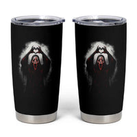 Funny Scary Face Ghost Hand Heart Sign Halloween Tumbler Cup - Wonder Print Shop