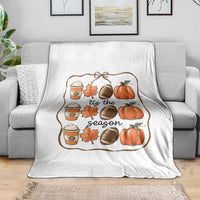 Tis The Season Fall Thanksgiving Throw Blanket American Football Pumpkin - Wonder Print Shop