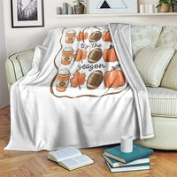 Tis The Season Fall Thanksgiving Throw Blanket American Football Pumpkin - Wonder Print Shop