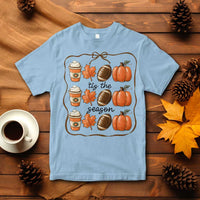 Tis The Season Fall Thanksgiving T Shirt American Football Pumpkin - Wonder Print Shop