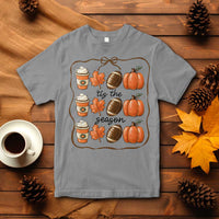 Tis The Season Fall Thanksgiving T Shirt American Football Pumpkin - Wonder Print Shop