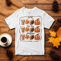 Tis The Season Fall Thanksgiving T Shirt American Football Pumpkin - Wonder Print Shop