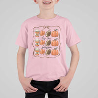 Tis The Season Fall Thanksgiving T Shirt For Kid American Football Pumpkin - Wonder Print Shop
