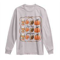 Tis The Season Fall Thanksgiving Long Sleeve Shirt American Football Pumpkin - Wonder Print Shop