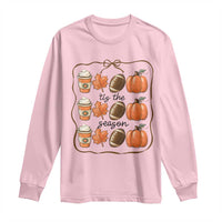 Tis The Season Fall Thanksgiving Long Sleeve Shirt American Football Pumpkin - Wonder Print Shop