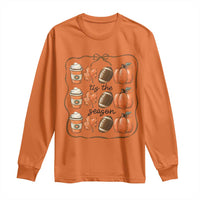 Tis The Season Fall Thanksgiving Long Sleeve Shirt American Football Pumpkin - Wonder Print Shop