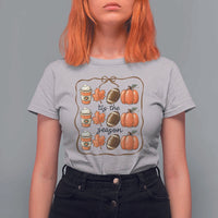 Tis The Season Fall Thanksgiving T Shirt For Women American Football Pumpkin - Wonder Print Shop