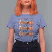 Tis The Season Fall Thanksgiving T Shirt For Women American Football Pumpkin - Wonder Print Shop
