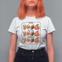 Tis The Season Fall Thanksgiving T Shirt For Women American Football Pumpkin - Wonder Print Shop