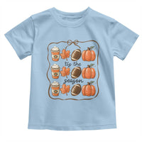 Tis The Season Fall Thanksgiving Toddler T Shirt American Football Pumpkin - Wonder Print Shop