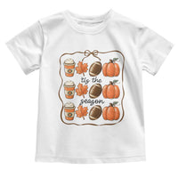 Tis The Season Fall Thanksgiving Toddler T Shirt American Football Pumpkin - Wonder Print Shop