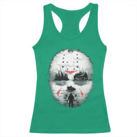 Halloween Jason Hockey Mask Friday 13th Slasher Racerback Tank Top - Wonder Print Shop