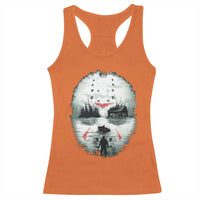 Halloween Jason Hockey Mask Friday 13th Slasher Racerback Tank Top - Wonder Print Shop
