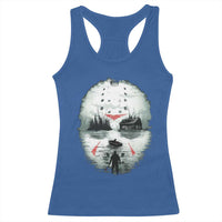 Halloween Jason Hockey Mask Friday 13th Slasher Racerback Tank Top - Wonder Print Shop