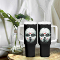 Halloween Jason Hockey Mask Friday 13th Slasher Tumbler With Handle - Wonder Print Shop