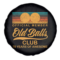 Funny 70th Birthday Spare Tire Cover Official Member Of The Old Ball Clubs Retro Sunset - Wonder Print Shop