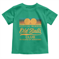 Funny 70th Birthday Toddler T Shirt Official Member Of The Old Ball Clubs Retro Sunset - Wonder Print Shop