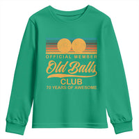 Funny 70th Birthday Youth Sweatshirt Official Member Of The Old Ball Clubs Retro Sunset - Wonder Print Shop