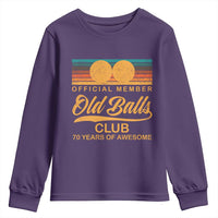 Funny 70th Birthday Youth Sweatshirt Official Member Of The Old Ball Clubs Retro Sunset - Wonder Print Shop