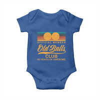 Funny 60th Birthday Baby Onesie Official Member Of The Old Ball Clubs Retro Sunset - Wonder Print Shop