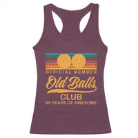 Funny 60th Birthday Racerback Tank Top Official Member Of The Old Ball Clubs Retro Sunset - Wonder Print Shop