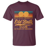 Funny 60th Birthday T Shirt Official Member Of The Old Ball Clubs Retro Sunset - Wonder Print Shop