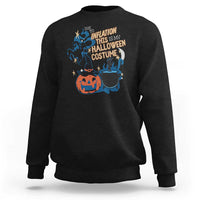 Funny Halloween Sweatshirt Due To Inflation This Is My Halloween Costume Pumpkin Ghost - Wonder Print Shop