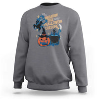 Funny Halloween Sweatshirt Due To Inflation This Is My Halloween Costume Pumpkin Ghost - Wonder Print Shop