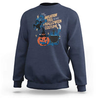 Funny Halloween Sweatshirt Due To Inflation This Is My Halloween Costume Pumpkin Ghost - Wonder Print Shop