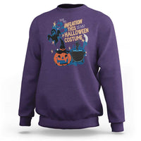 Funny Halloween Sweatshirt Due To Inflation This Is My Halloween Costume Pumpkin Ghost - Wonder Print Shop