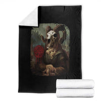 Halloween Throw Blanket Creepy Mona Lisa Satan Pentagram Leonardo da Vinci - Wonder Print Shop