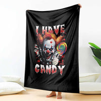 Halloween Throw Blanket I Have Candy Scary Creepy Clown Lolipop - Wonder Print Shop