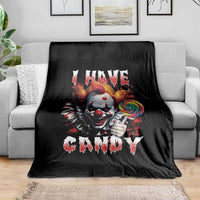 Halloween Throw Blanket I Have Candy Scary Creepy Clown Lolipop - Wonder Print Shop