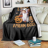 Spooky Cow Halloween Throw Blanket Moo I Mean Boo Funny Ghost Heifer - Wonder Print Shop