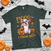Spooky Cow Halloween T Shirt Moo I Mean Boo Funny Ghost Heifer - Wonder Print Shop