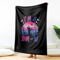 Funny Halloween Bisexual Throw Blanket I'm A Zom Bi Zombie LGBT - Wonder Print Shop