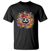 Day Of The Dead T Shirt Pumpkin Sugar Skull Halloween Flowers - Wonder Print Shop