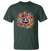 Day Of The Dead T Shirt Pumpkin Sugar Skull Halloween Flowers - Wonder Print Shop